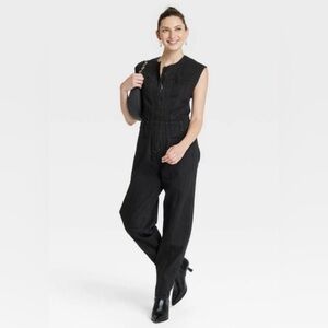 Women's Universal Thread Tailored Denim Jumpsuit Black Size 6